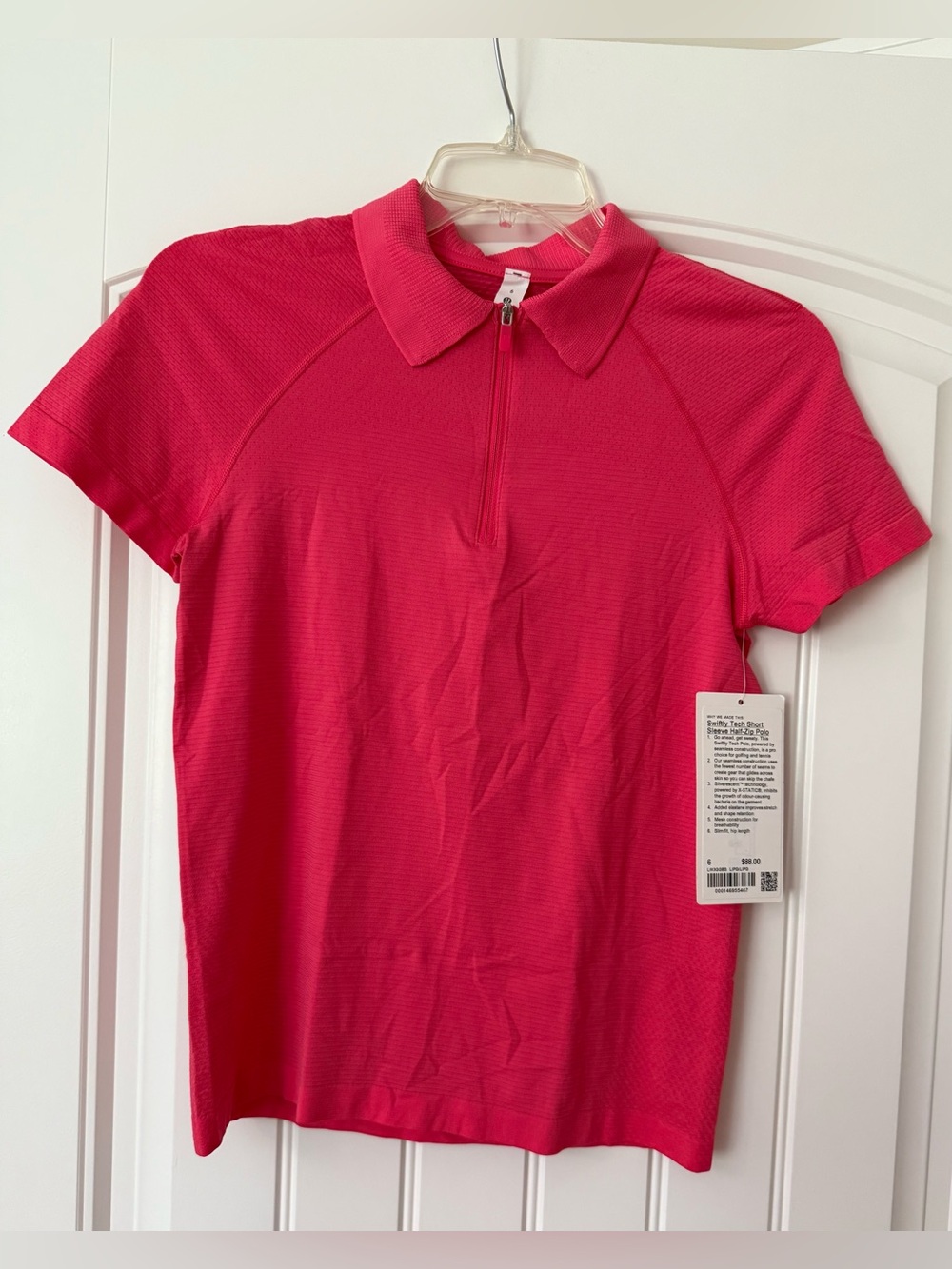 Lululemon Swiftly Tech Short Sleeve Half-Zip Polo Golf Tennis Pink Size 6
